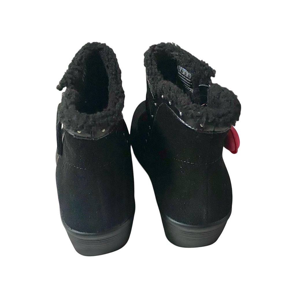 WOMENS SKECHERS SIZE 8 JUMPER SWEET STUD BLACK SUEDE ZIP ANKLE SHERPA TRIM BOOTS - Picture 9 of 12